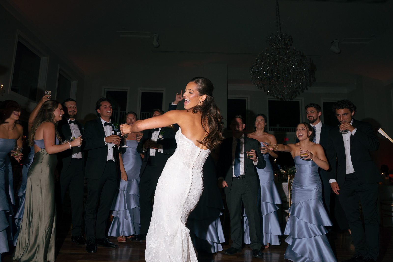 newlyweds dancing during their The View At Bluemont wedding